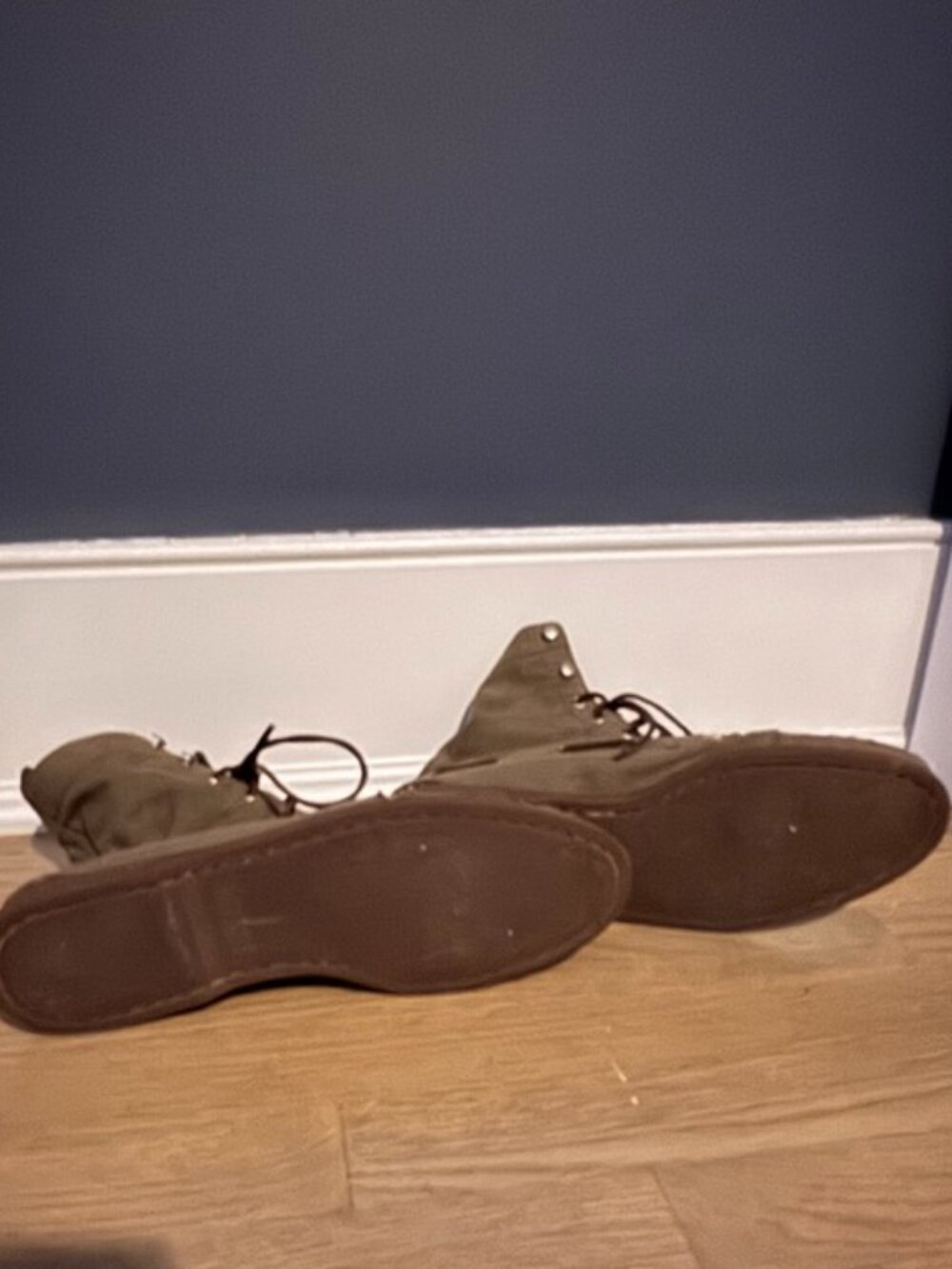 Sperry Mens Top-Sider Canvas Lace-Up Boots, Olive Green,Size 12, Great Condition - Picture 5 of 8